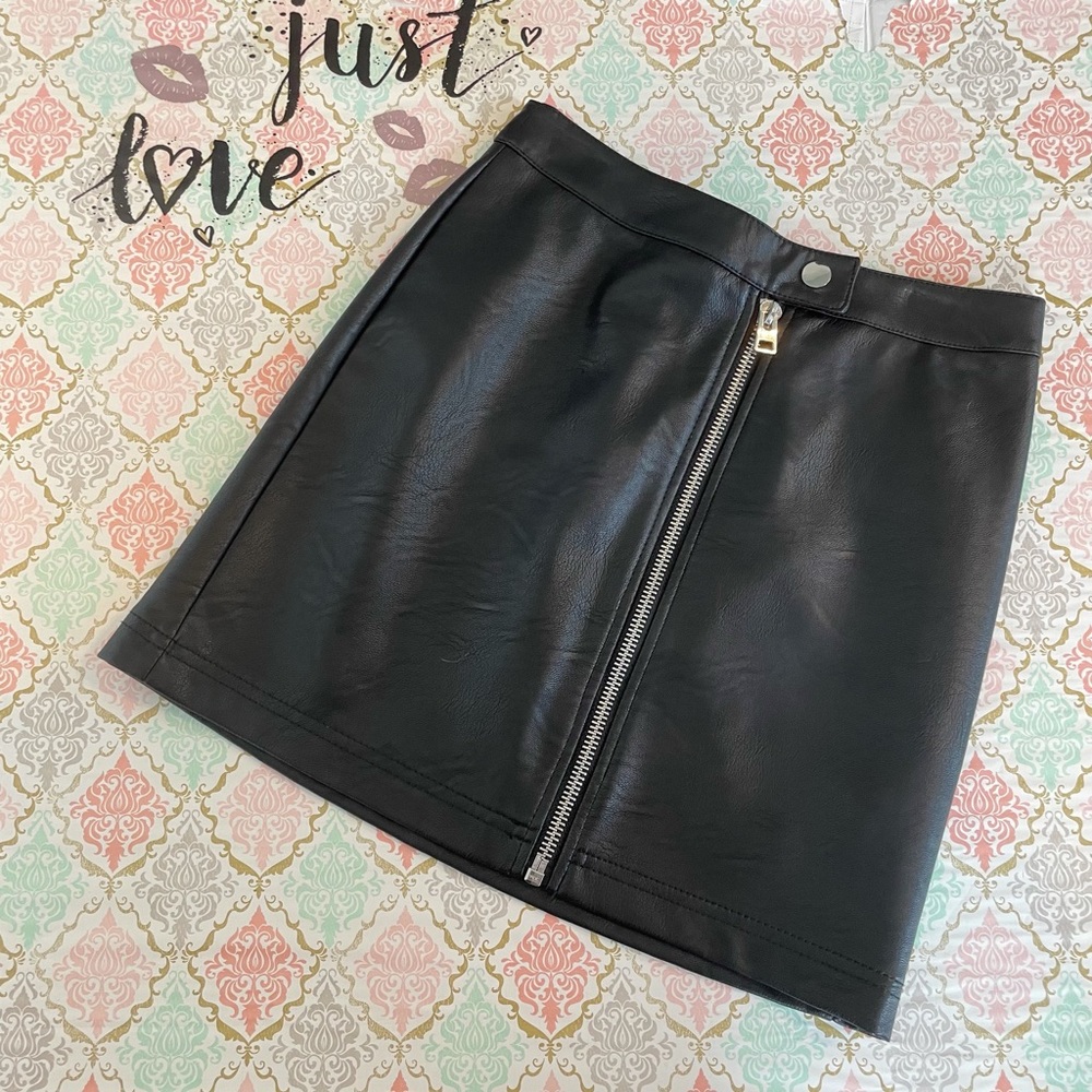 Faux Leather Top Shop Skirt